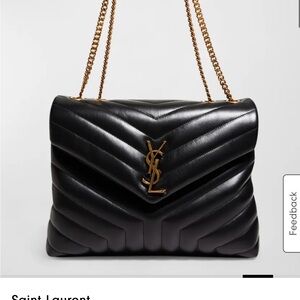 Saint Laurent Black and Gold Quilted Shoulder Bag